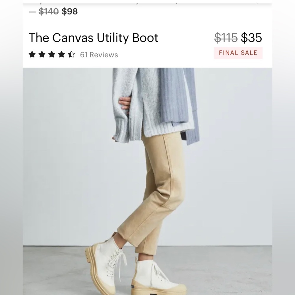 Everlane Canvas Utility Boot
